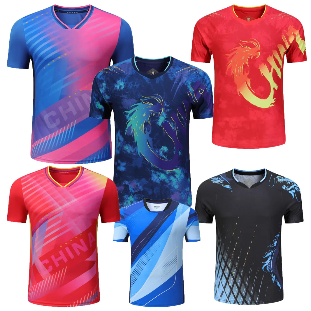 

Quickly-Drying 2024 Latest CHINA Dragon TEAM Table Tennis Shirts Shorts for Men Women Children tennis PingPong Tshirt Custom