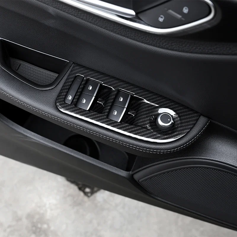 

Для Alfa Romeo Giulia 2017-2020 углеродное волокно ABS хромированная кнопка переключения подъема окна автомобиля рамка крышка отделка наклейки аксессуары LHD