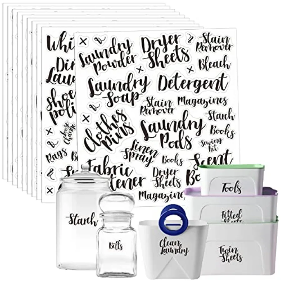 318 PCS Laundry Room and Linen Closet Organization Labels No Stain Removal, Water/Oil Resistant Stickers for Home Office, Bathr
