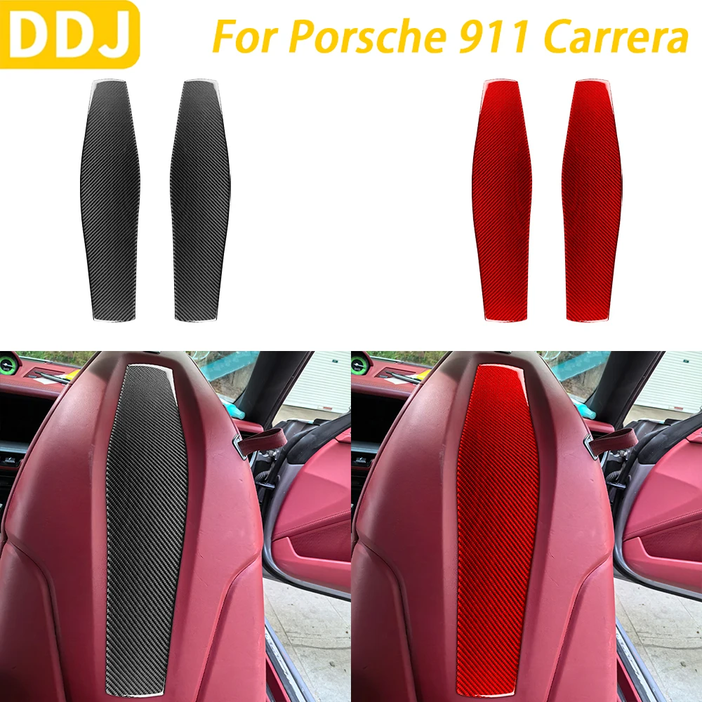 

For Porsche 911 992 Carrera 2019-2024 Carbon Fiber Seat Back Headrest Panel Cover Car Interior Accessories Sticker