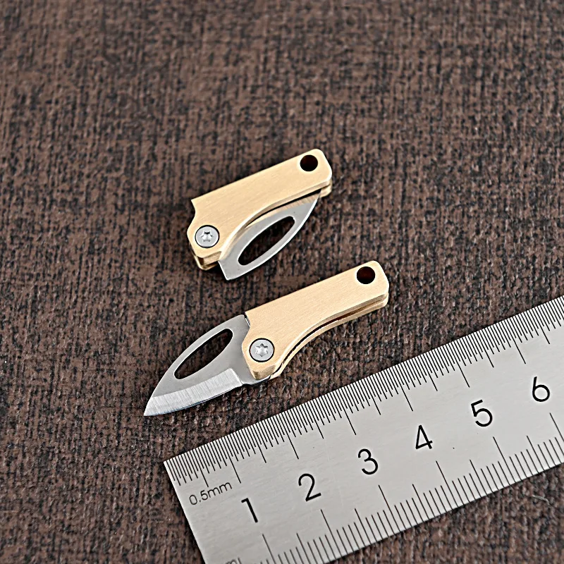 Creative Magnet Brass Folding Pocket Knive Mini Utility Zipper Knife Tool For Unpacking Express Boxes Outdoor EDC Keychain Knife