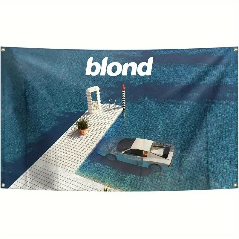 1 unidad, bandera de poliéster con portada del álbum 2Dflat, "Blonde", arte musical para colgar en la pared, decoración de dormitorio, decoración de sala de música, wsj