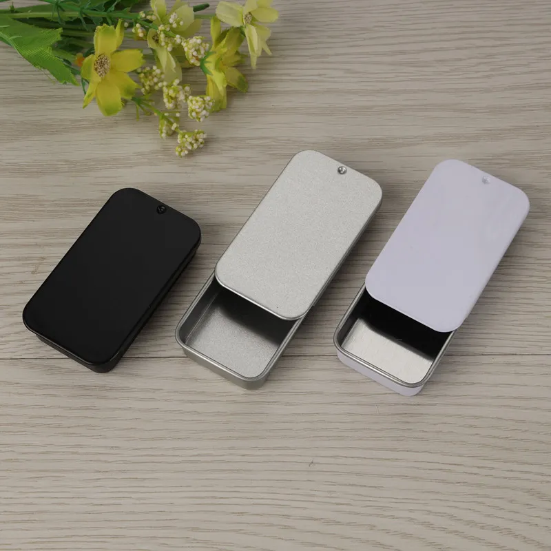 Mini sliding tin box small for 10g lip balm metal case packing box for solid perfume and soap