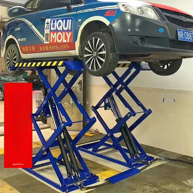 Car maintenance lift No digging pit Small scissor lift Ultra-thin weight lifting 3.5/4 tons