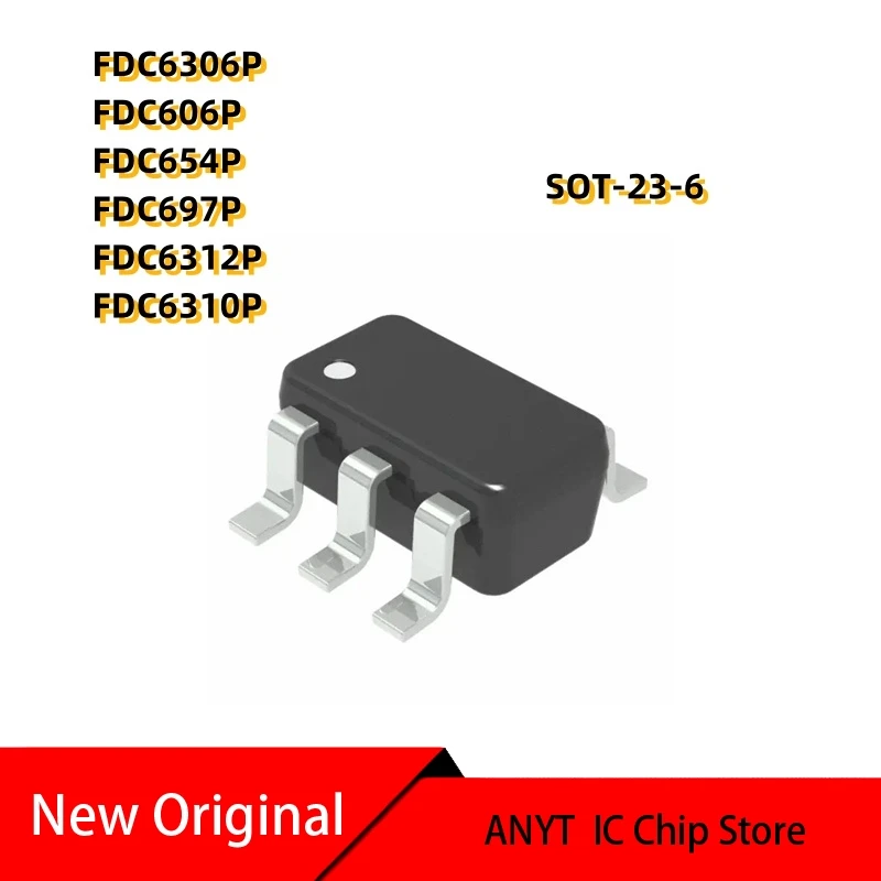 NEW  50PCS/lot  FDC6312P 312 FDC6306P 306 FDC654P 654 FDC697P 697 FDC6310P 310 FDC606P   SOT-6    