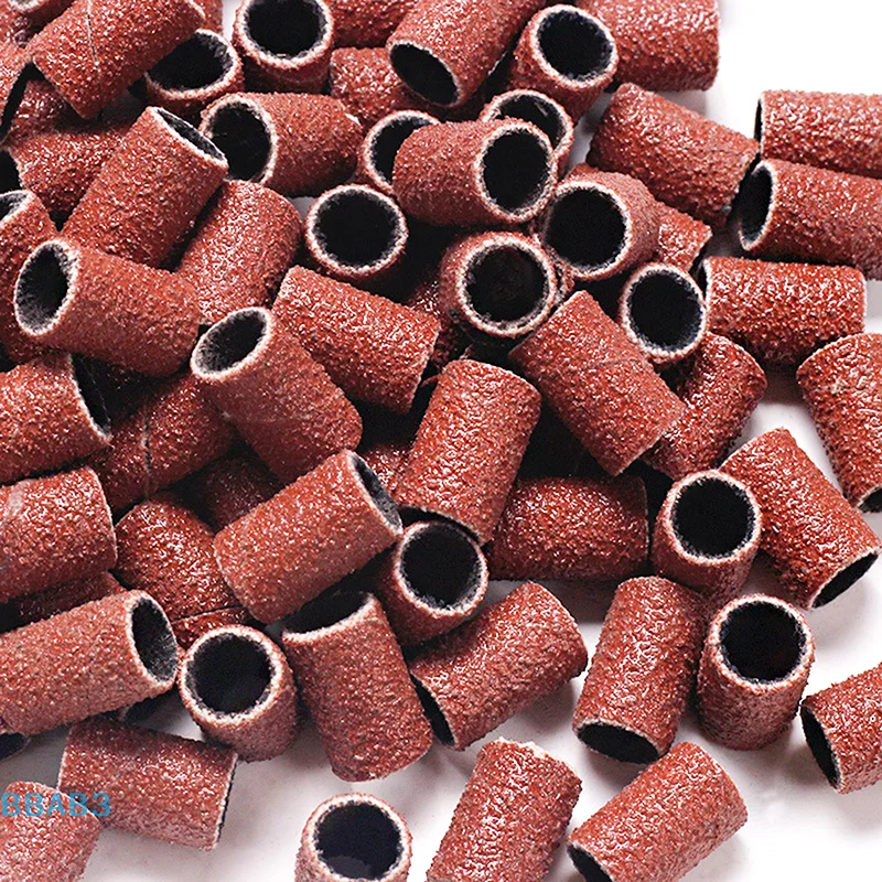 전기 매니큐어 기계 용 75/210 개/상자 샌딩 캡 밴드 180/120/80 그릿 네일 드릴 그라인딩 비트 파일 페디큐어 도구 세트