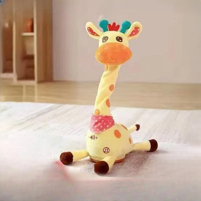 Jouets de danse parlant de girafe dansante oscillante, hochet électronique pour enfants, jouets d'imitation répétée