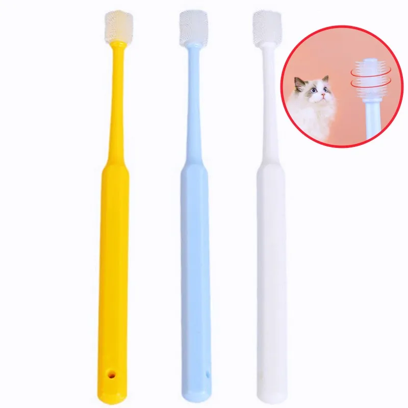 

Dog Toothbrush Oral Care Pet Toothbrushes 360 Degree Dogs Toothbrush Soft Hair Small Head Tooth Brush for Dog Teeth Cleaning