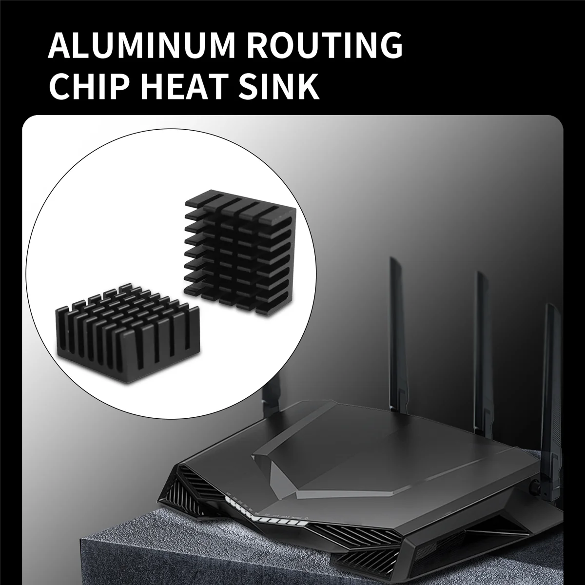 10 Pcs Black Aluminum Cooler Radiator Heat Sink Heatsink 20mm x 20mm x 10mm YDH