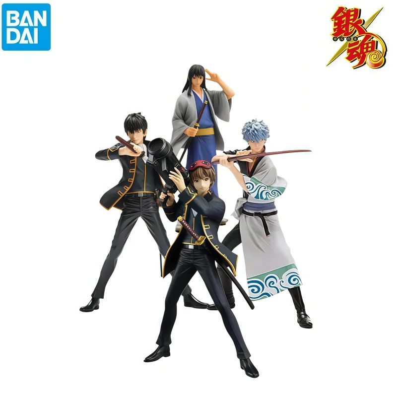 In Stock Bandai Original Gintama Okita Sougo Katsura Kotarou Hijikata Toushirou Anime Action Figures Model Toys Ornament Gifts