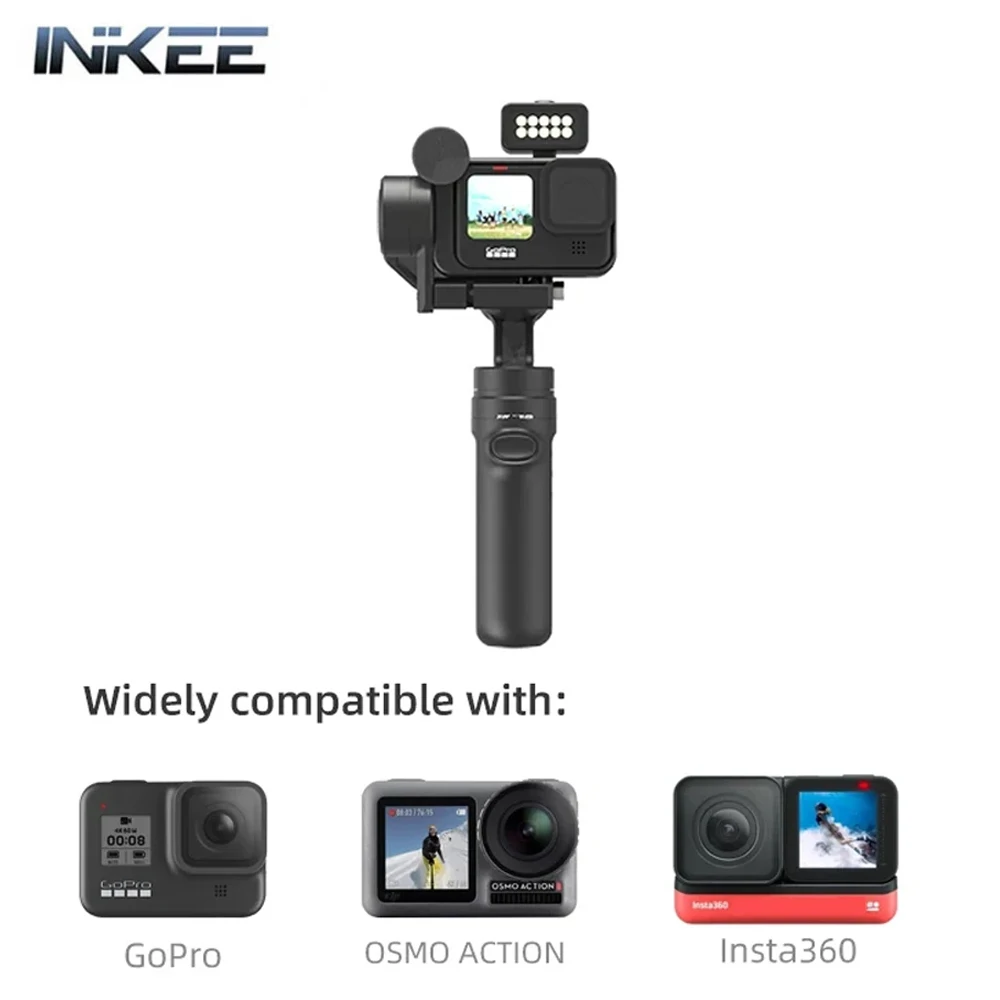 

INKEE FALCON Plus Action Camera Gimbal Stabilizer Handheld for OSMO Insta360 GoPro Hero 11 10 9/8/7/6 3-Axis Anti-Shake Wireless