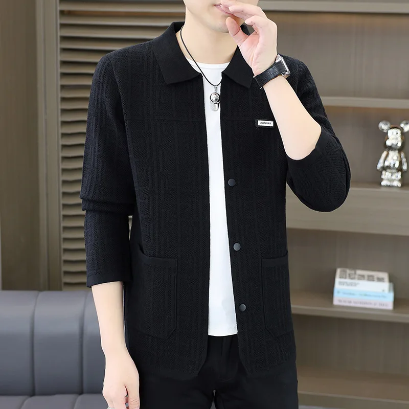 سترة متماسكة فاخرة راقية ، سترة صوفية للرجال لخريف وشتاء 2025 بتصميم جديد ، سترة صوفية للرجال #4