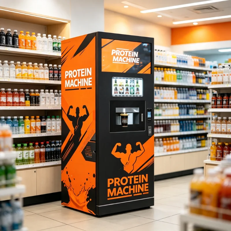 Protein Shake Dispenser Custom Fully Automatic Commercial Vending Machine Adopts Efficient Compressor Cooling Technology