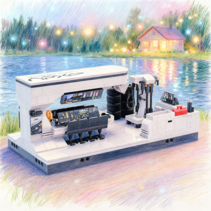 

482pcs MOC APX GP Pit House Show Base Monitoring City Construction Model Building Blocks Christmas Gifts Toy Creative Education