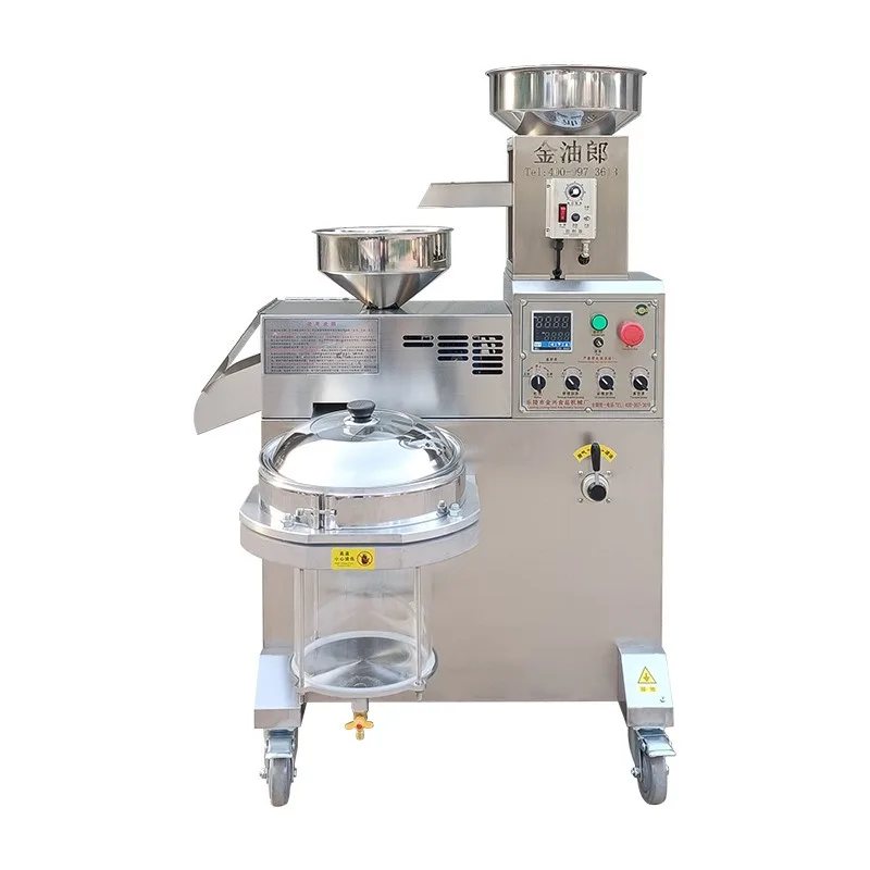 Oil press Fully automatic medium-sized commercial peanut oil press equipment Multifunctional screw press Commercial oil mill
