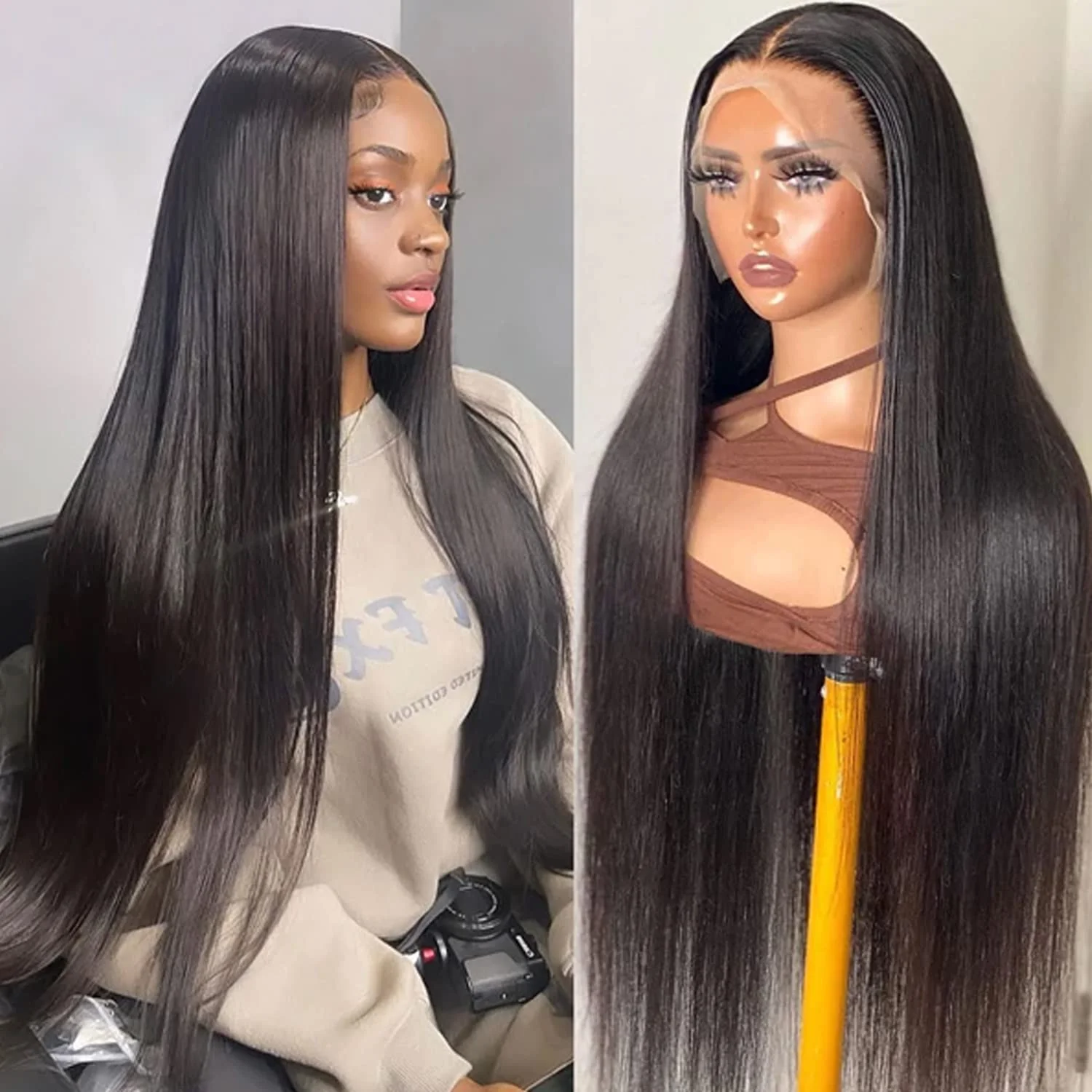 

Bone Straight Human Hair Wigs For Black Women Brazilian Remy Hair 13x6 hd Lace Frontal Wigs 200 Density Lace Front Wig on Sale