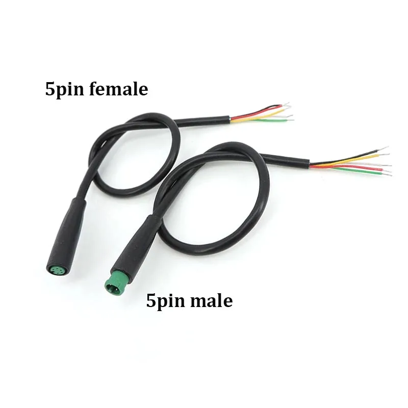 Cavi di prolunga M6 a 5 pin Connettore impermeabile Cavo Julet Mini Base per display Ebike Parti di biciclette elettriche maschio femmina