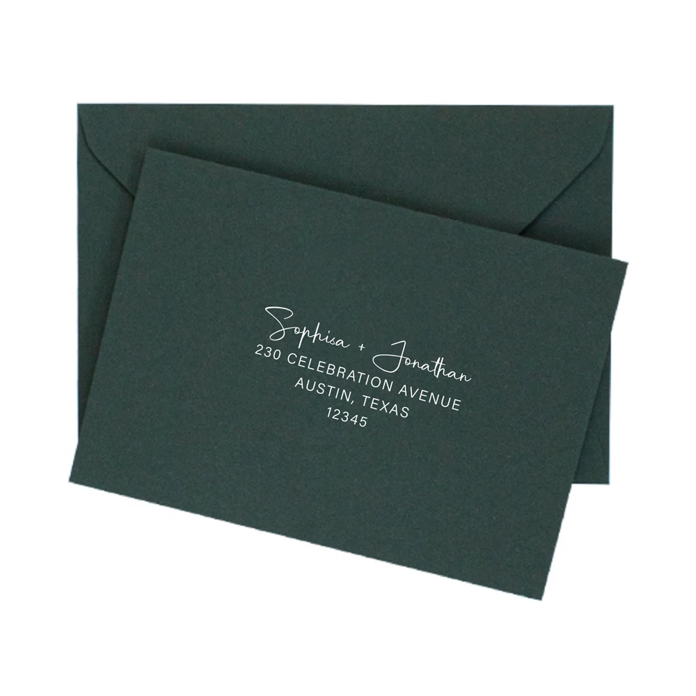 

20/50pcs Personalized Wedding Invitation Envelopes Green Black White Brown Envelopes Custom Envelopes Self-Addressed RSVP