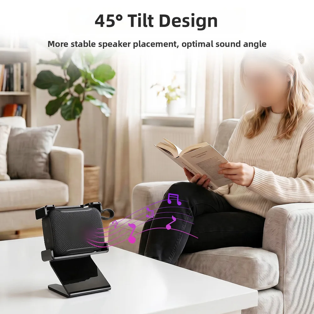 Soporte de escritorio acrílico para altavoces JBL Go 5 y Go 4, Base de almacenamiento inclinada antideslizante de acrílico, soporte de escritorio elegante para altavoces