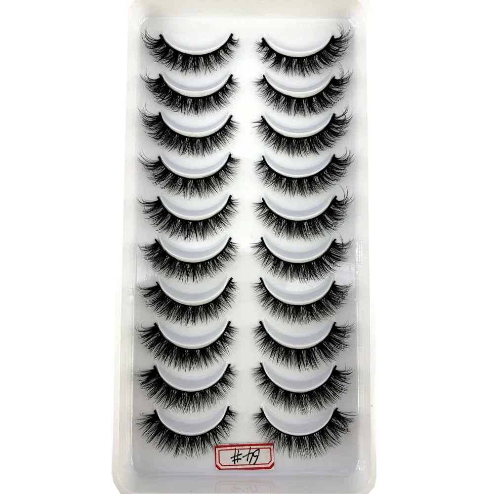 HBZGTLAD 10 pairs eye-catching 3D mink fur soft and comedic thick false eyelashes with natural eyelash extension false eyelash