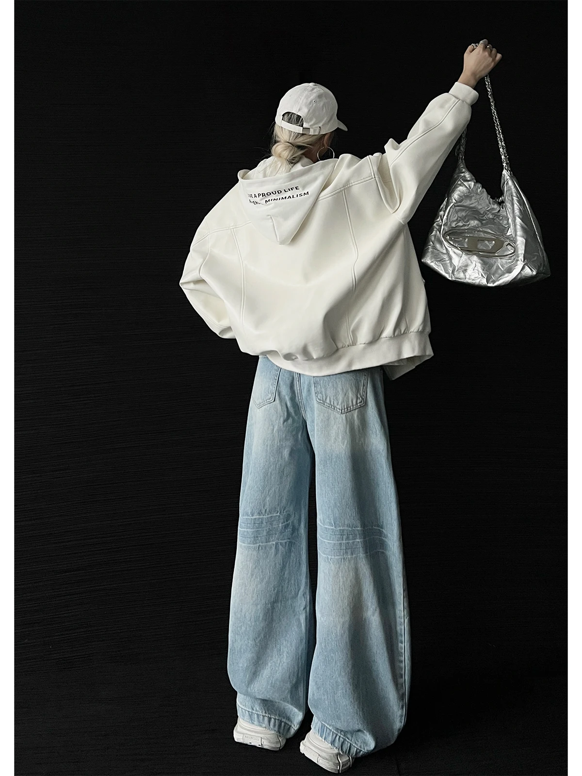 Cool American Sle Women's Leather Jaet with Hood Padded Quilted PU Leather ort Coat Zipper Closure ket Design