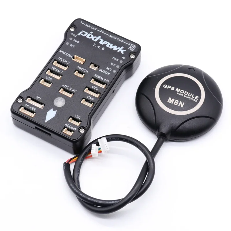 32 بت Pixhawk PX4 PIX 2.4.8 وحدة تحكم في الطيران 4G SD، مفتاح أمان، الجرس M8N GPS، PPM، I2C، XT60 وحدة الطاقة وممتص الصدمات