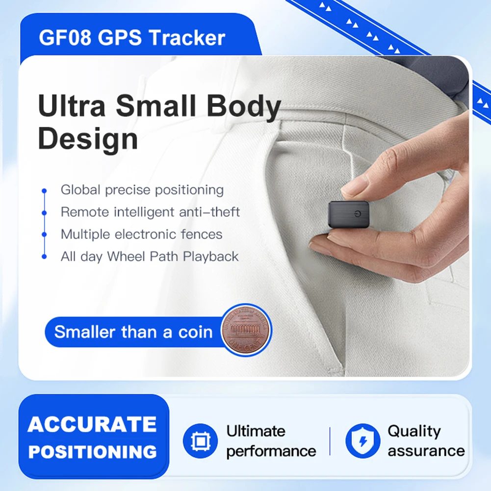 Mini GF08 GPS Car Tracker Real Time Tracking Anti-lost Key Pet Children Locator Strong Magnetic Mount SIM Message Positioner