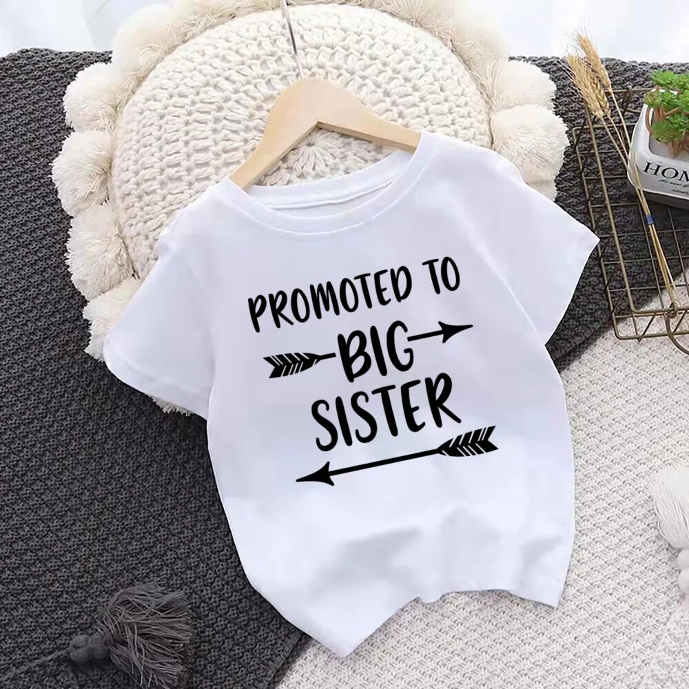 2024 Hot Promoted To Big Sister Kids T-Shirt Childrens T Shirt Baby Top Toddler Tshirt Summer Clothes Girls Short Sleeve Tee