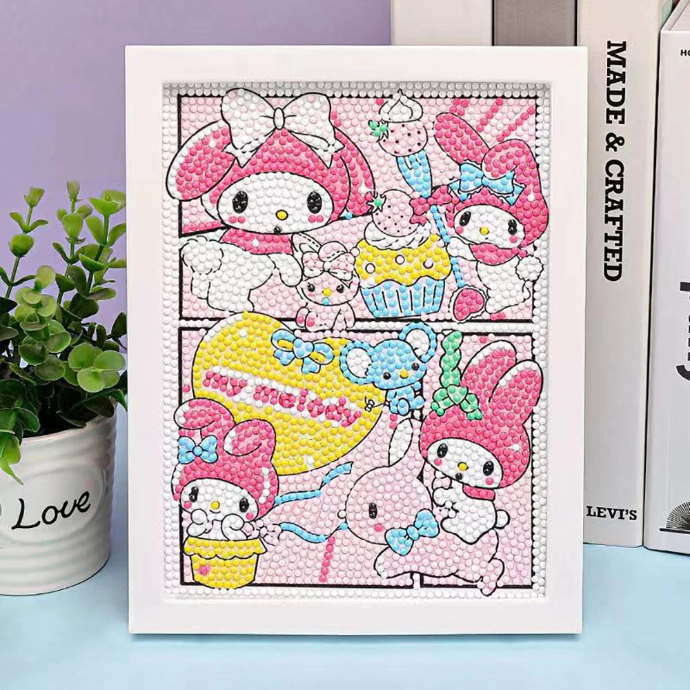 Sanrio Diamond Painting Hello Kitty Cartoon Full Diamond Mosaic 5D kit punto croce fai da te Diamond Art Home Decor con cornice