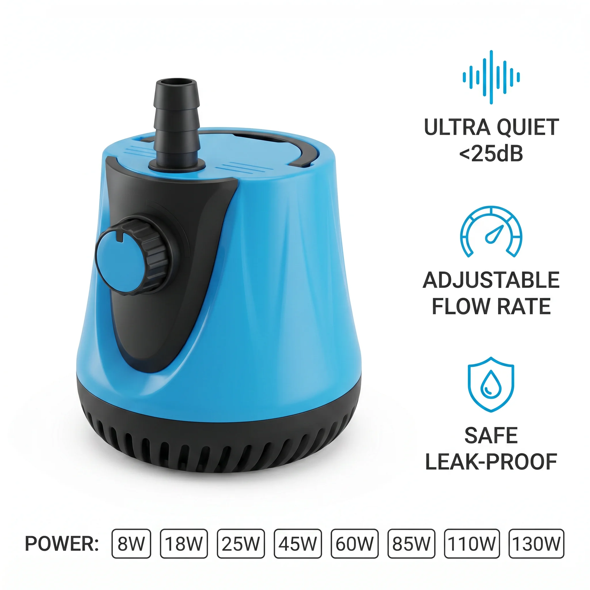 

Ultra Silent Aquarium Bottom Suction Pump Anti-Dry Burn Submersible Pump Ceramic Shaft for Fish Tank Fountain
