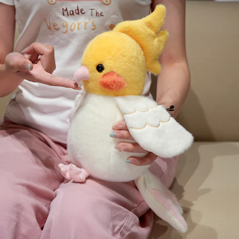 น่ารักสีสันนกแก้วหุ่นมือของเล่นตุ๊กตา Comfy Fluffy Parrot ตุ๊กตาตุ๊กตาตลกเลียนแบบเกม Props ของขวัญเด็ก