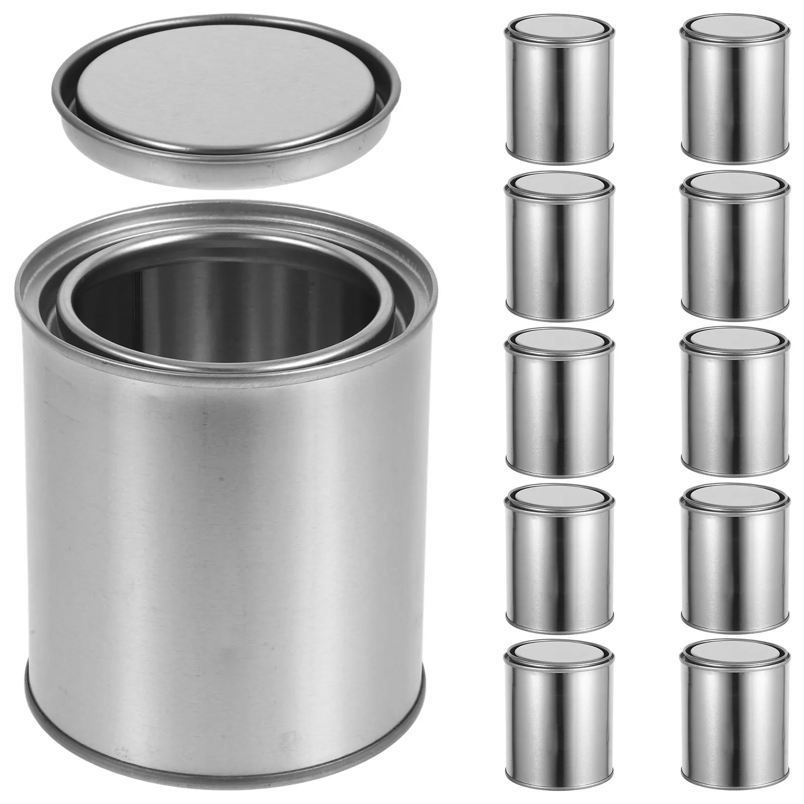12pcs Asphalt Sampling Paint Bucket Sealed Metal Storage Thickened Round Empty Cans For Laboratory Liquid Container Pitch Holder