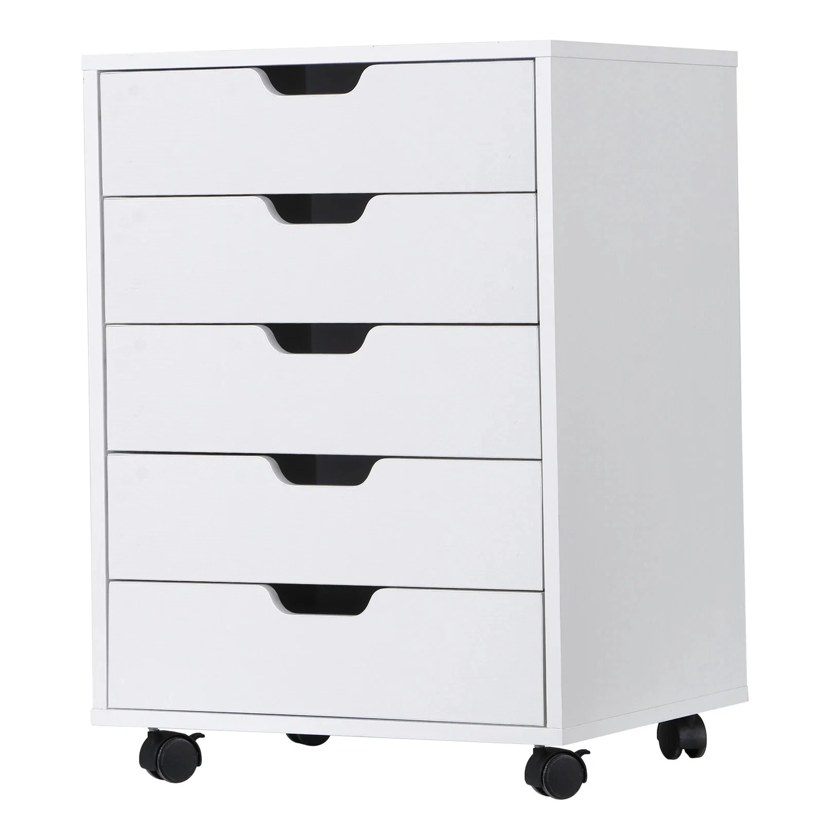 5 Drawer Dresser Modern Wood Chest of Drawers Office Organizer for Bedroom White