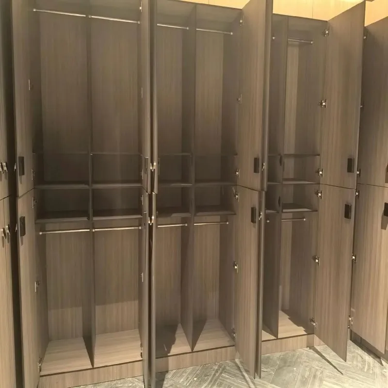 Modular Fitness Lockers,Customized Style Football Club Gym Locker HPL Wood Compact Laminate Change Room With Electronic Key Lock