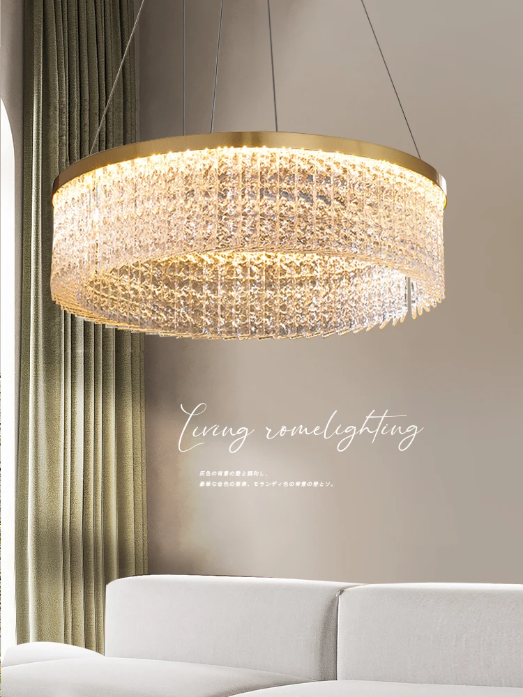 

New Water Pattern Living Room Pendant Lamp Italian Light Luxury Simple Style Crystal Glass Designer Villa Restaurant Luminaire