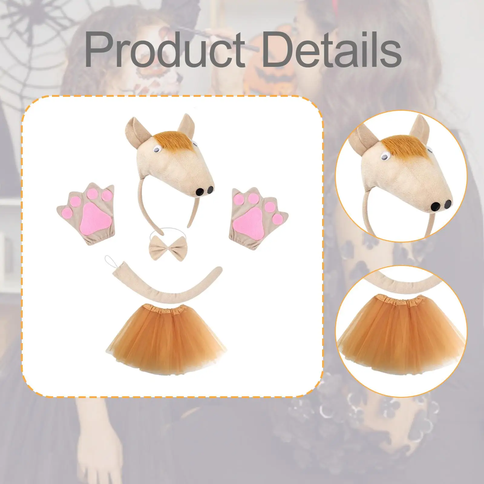فستان أغطية الرأس للأطفال على شكل حصان للحفلات التنكرية العائلية
