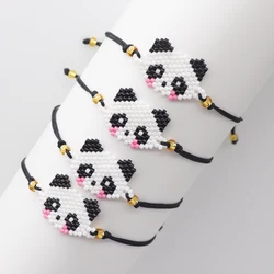 ZHONGVI New Panda Pattern Bracelet for Girl Children Miyuki Beads Pulseras Mujer Femme Adjustable Rope Bracelets Jewelry