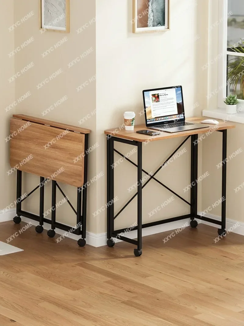 Desk mobile folding  student home study  simple writing table desk bedroom bedside computer table