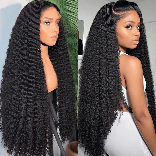 Pelucas frontales de encaje de onda profunda 13x4, pelucas de cabello humano para mujeres negras, pelucas frontales de encaje rizado profundo transparente HD sin pegamento, cabello humano
