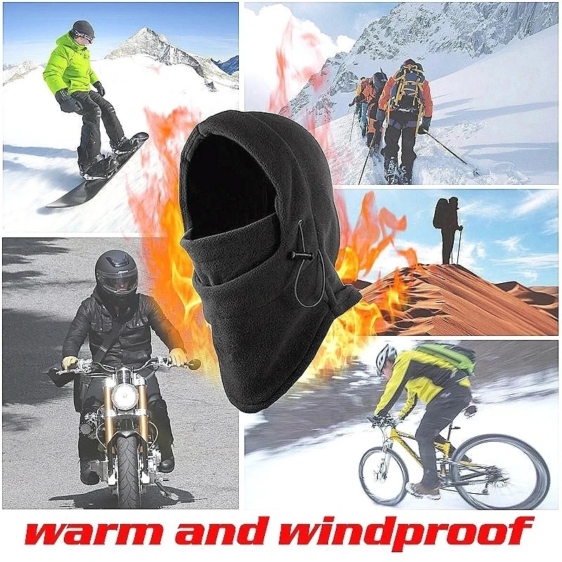 Outdoor Thermal Fleece Balaclava Mask Full Face Winter Warm Caps Men Cycling Hats Waterproof Face Cover Neck Warmer Scarves