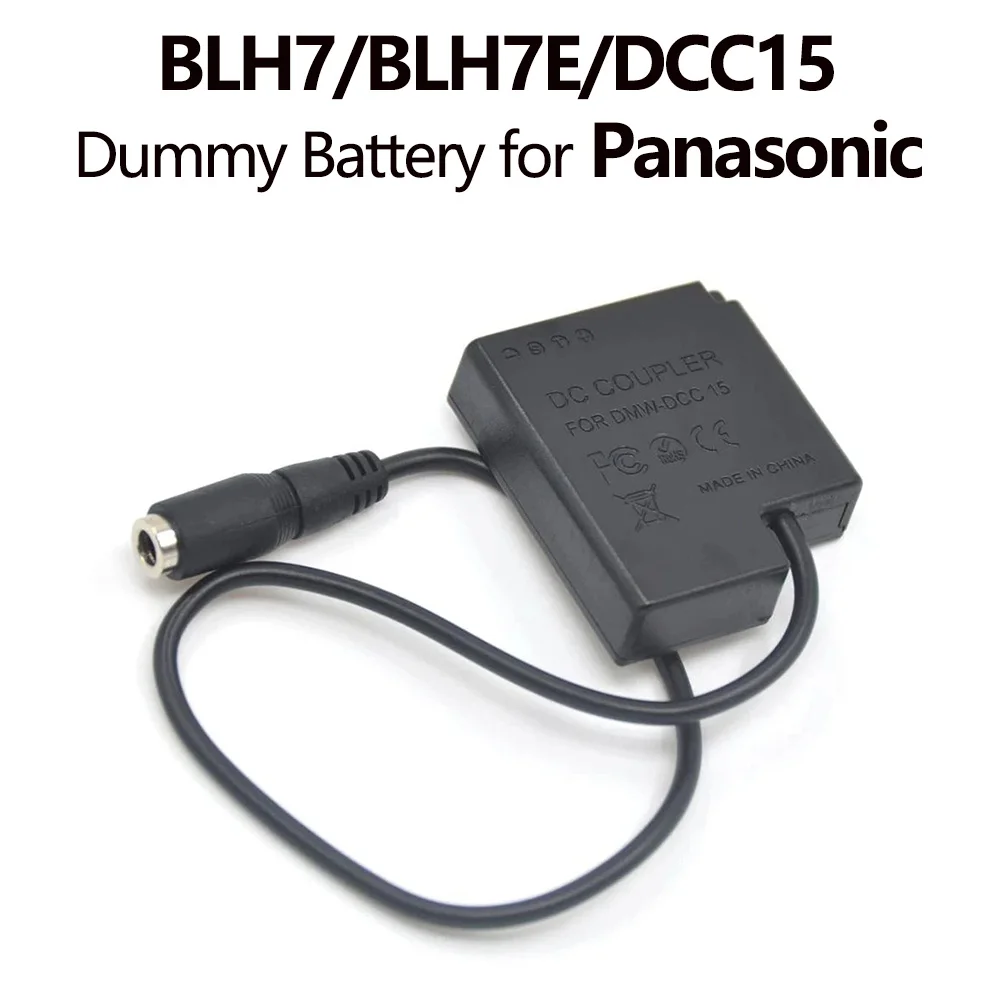 

BLH7 BLH7E Dummy Battery DCC15 DC Coupler for Panasonic DMC-GM1 DMC-GM5 DMC-GF7 DMC-GF8 Camera