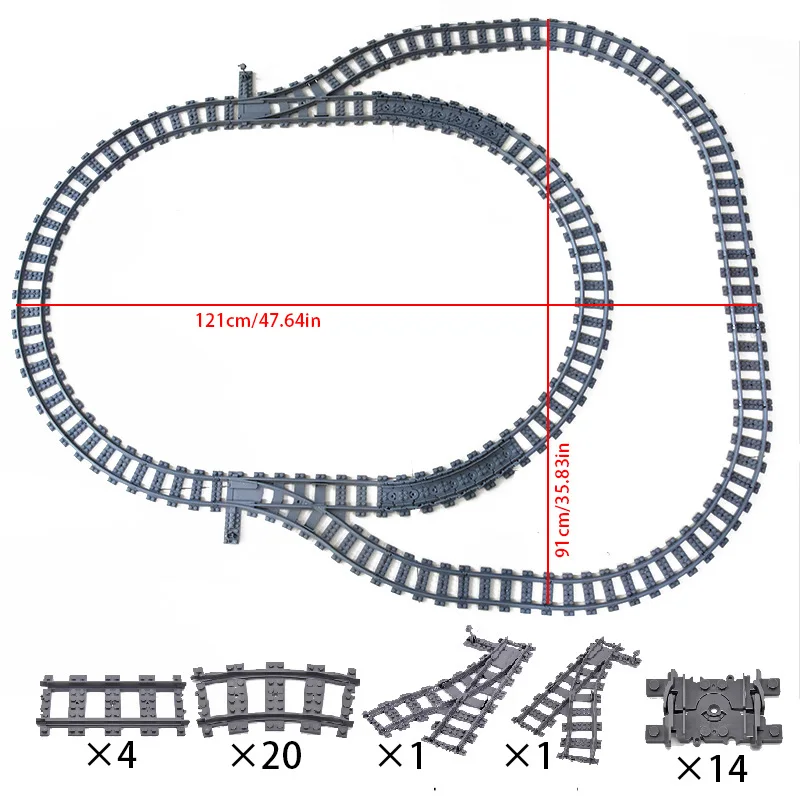 MOC Kompatibel Mit LEGO Bahnstrecke Kombination Szene Bausteine DIY Cross Track Eisenbahn Flexible Ziegel Spielzeug Eisenbahn Auto