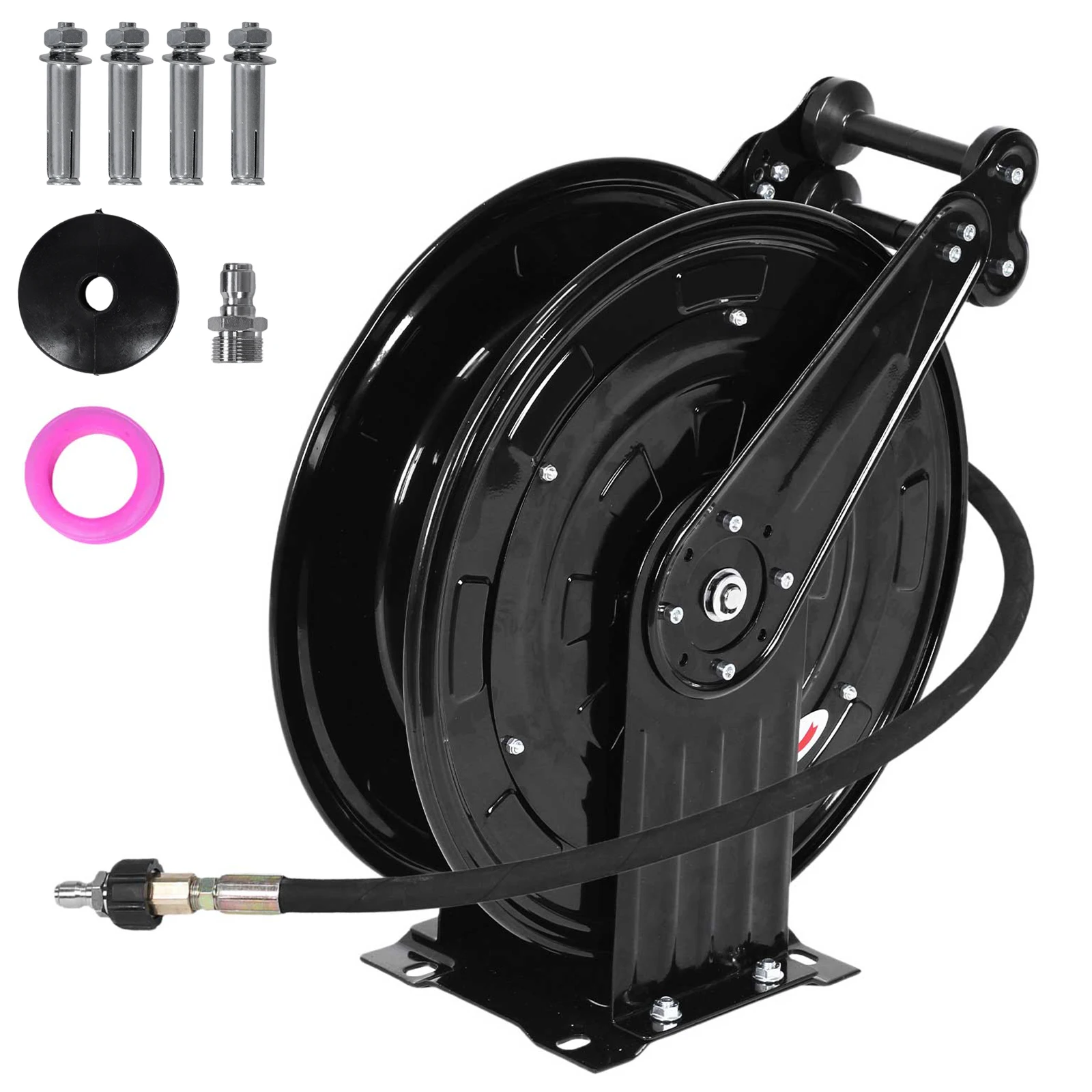 

Power Washer Retractable Hose Reel Pressure Washer Retractable Hose Reel for Water/Air/Oil 4000 PSI
