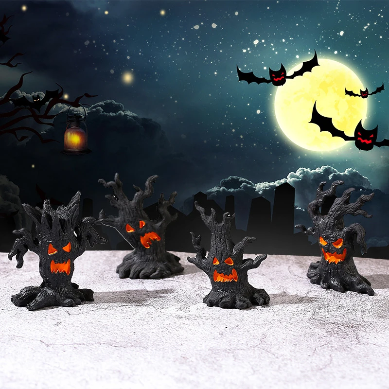 Halloween Decoration Desktop Stump Ornament Funny Resin Crafts Halloween Party Table Accessories Scary Atmosphere Decoration