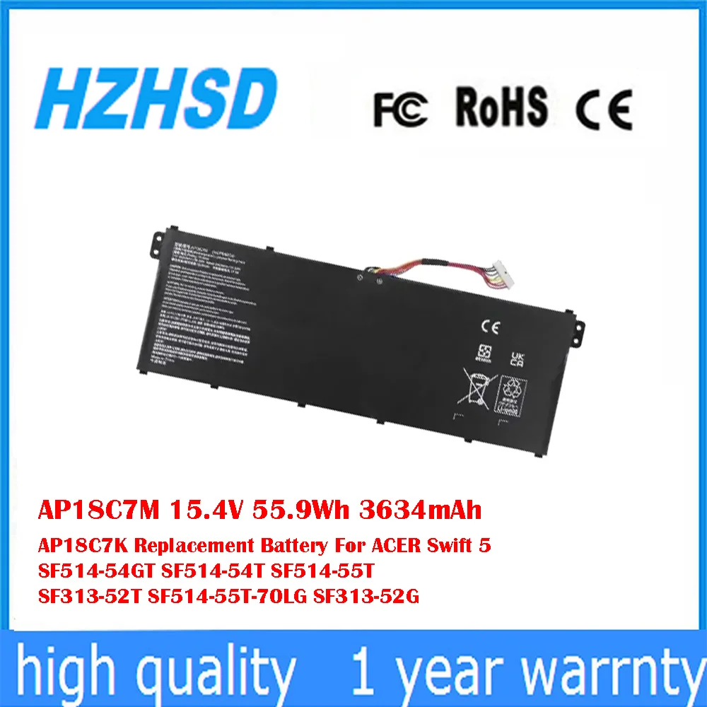 

AP18C7M 15.4V 55.9Wh 3634mAh AP18C7K Replacement Battery For ACER Swift5 SF514-54GT SF514-54T SF514-55T SF313-52T SF514-55T-70LG