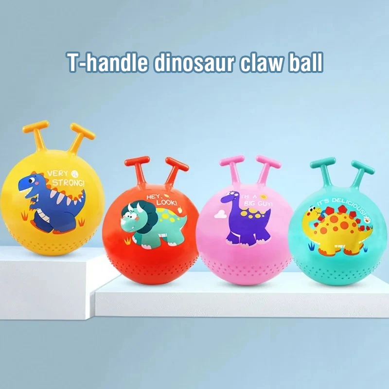 45Cm T-Handvat Dinosaurus Schaap Hoorn Bal Stuiterende Bal Opblaasbare Ballon Kids Speelgoed Kinderen Sport Indoor Outdoor Game Cadeau