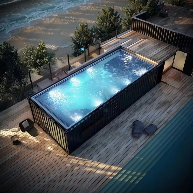 Piscina Contenedor Modular de Lujo para Exteriores, Ideal para Hoteles, Resorts, Villas, Patios y Jardines