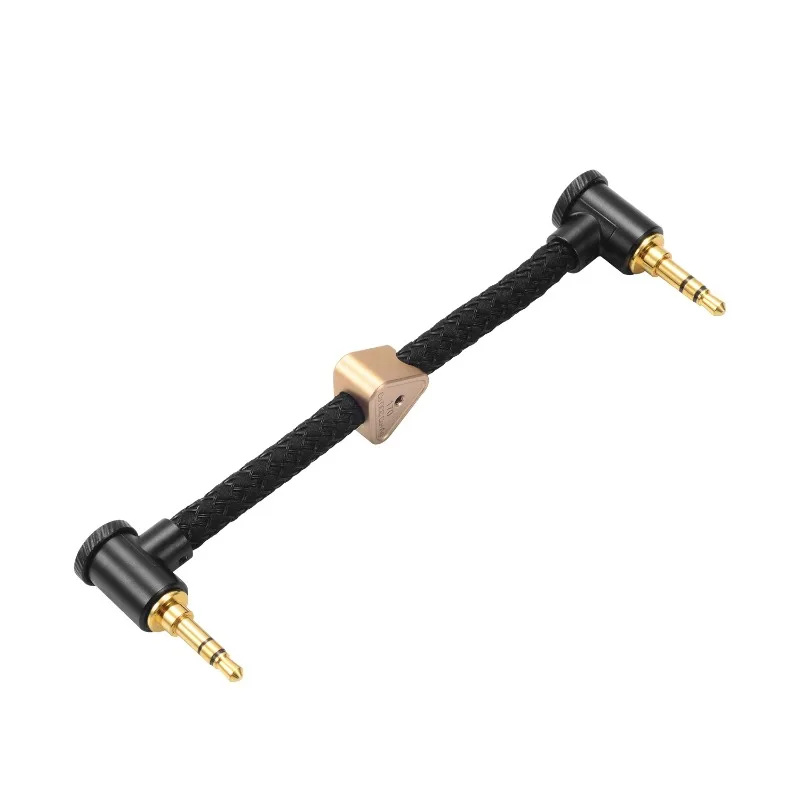 For Audirect 6N Single-Crystal Copper Silver-Plated 3.5/4.4mm Audio Cable, Angled AUX Cord for Portable Amp Stack