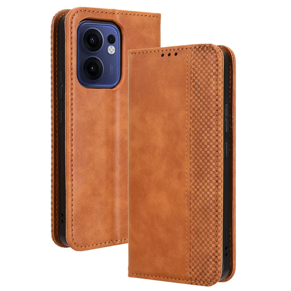 For OPPO Reno13 F 4G/5G Retro Leather Case Luxury Wallet Book Holder Flip Magnet Auto Closed Full Cover For OPPO Reno 13F Bags