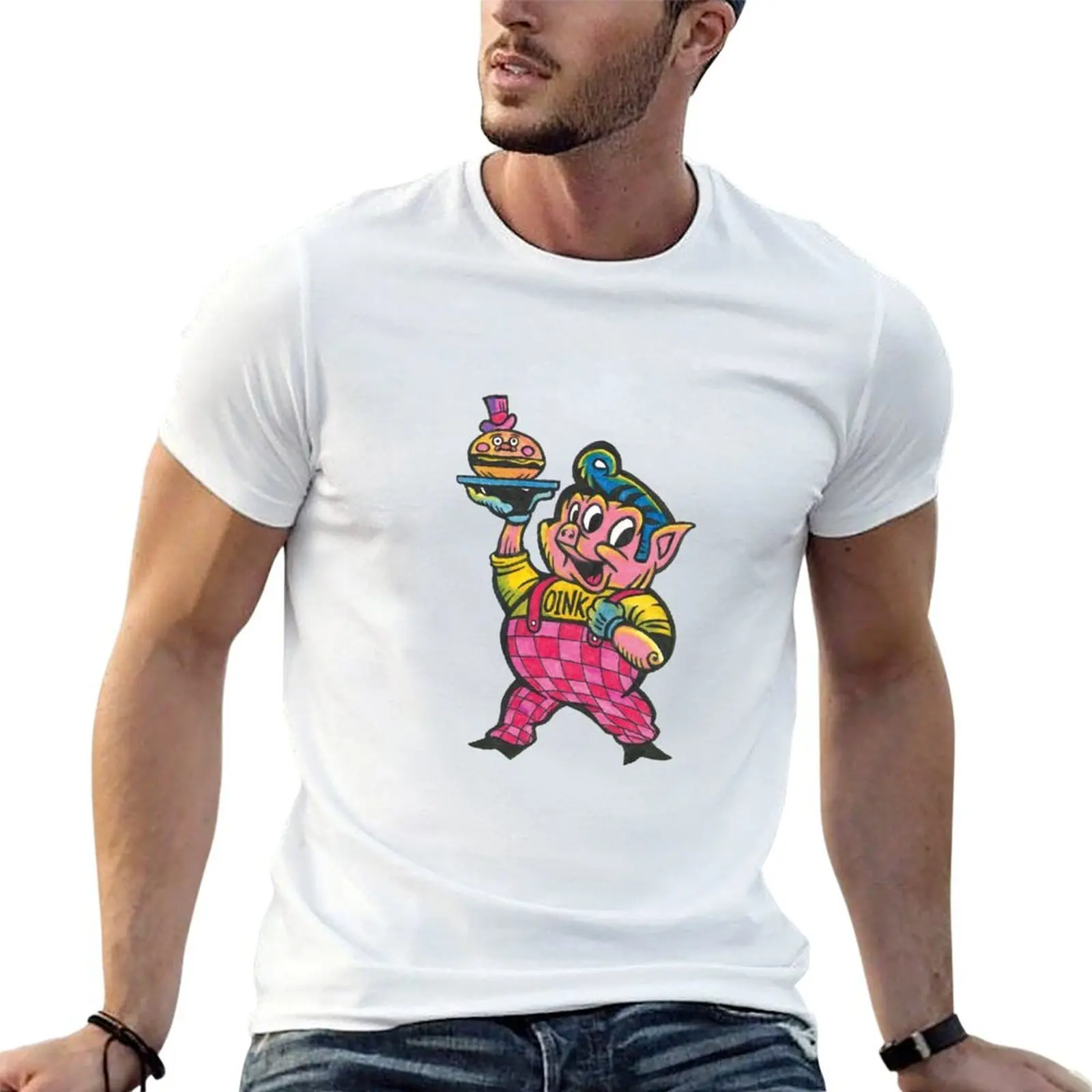 

Pigboy - restaurant mascot T-Shirt t shirts for man slim fit man t shirts cotton man t shirts for men T-shirt